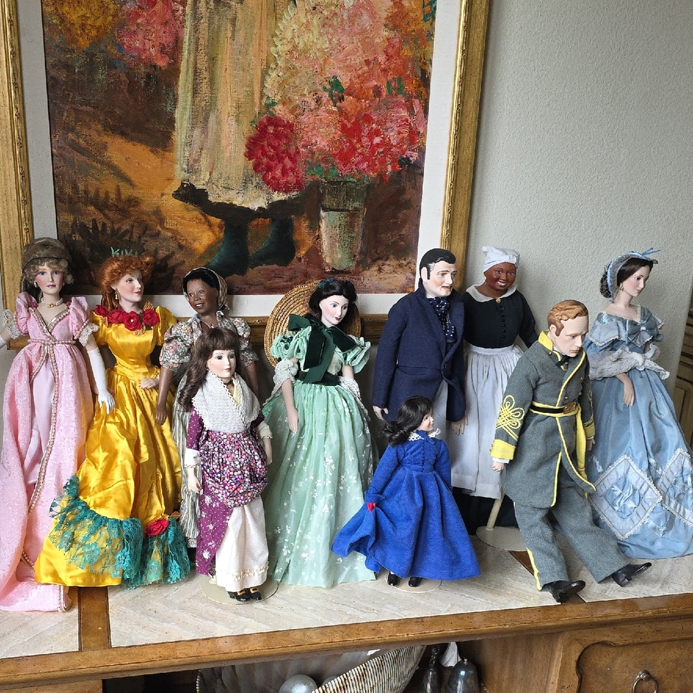 Antique 1930 Elegant Collectible Dolls Set Gone With The Wind